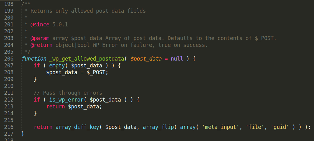 wp post data field